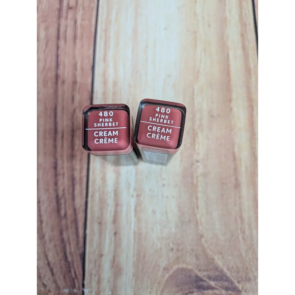 2 Pk CoverGirl Exhibitionist Creme Lipstick 480 Pink Sherbet 0.12 oz